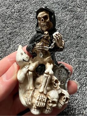 Grim Reaper Bone Skeleton Figurine Holiday Decor
